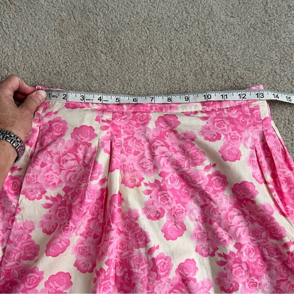 J.Crew Crewcuts Girls Pink + Cream Floral Cotton Tulle Skirt with Pockets - Picture 9 of 10